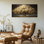 Arbre, art mural pour le salon, fleurs blanches et feuilles d'or, décoration murale pour chambre à coucher, impressions de paysage pour le bureau du couloir, taille 40 x 20 pouces