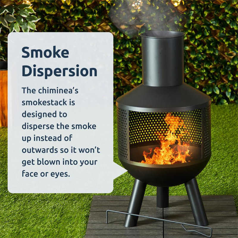 Convex Iron Wood Pellets Smokeless Chimnea