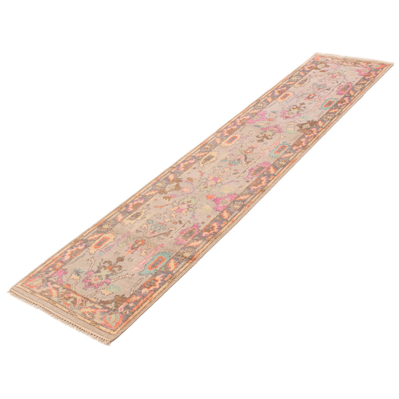 Tapis moderne gris clair Oushak 2 pi 6 po x 11 pi 11 po