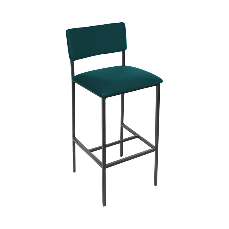 Meghan Upholstered Counter Stool, Counter Stool (26" Seat Height), Light Teal