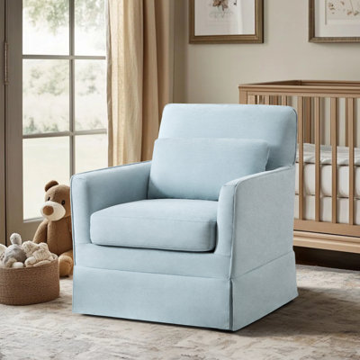 28.7" Wide Modern Upholstered 360° Swivel Accent Armchair With Lumbar Pillow