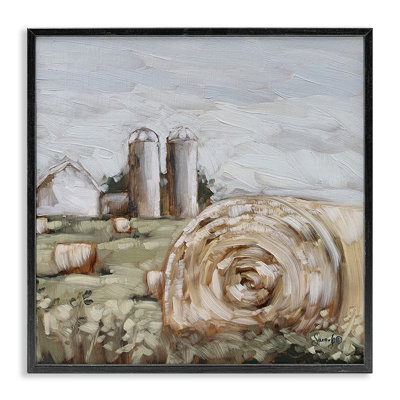" Hay Bales Farmland Pasture " by Sara G. Designs Painting Print