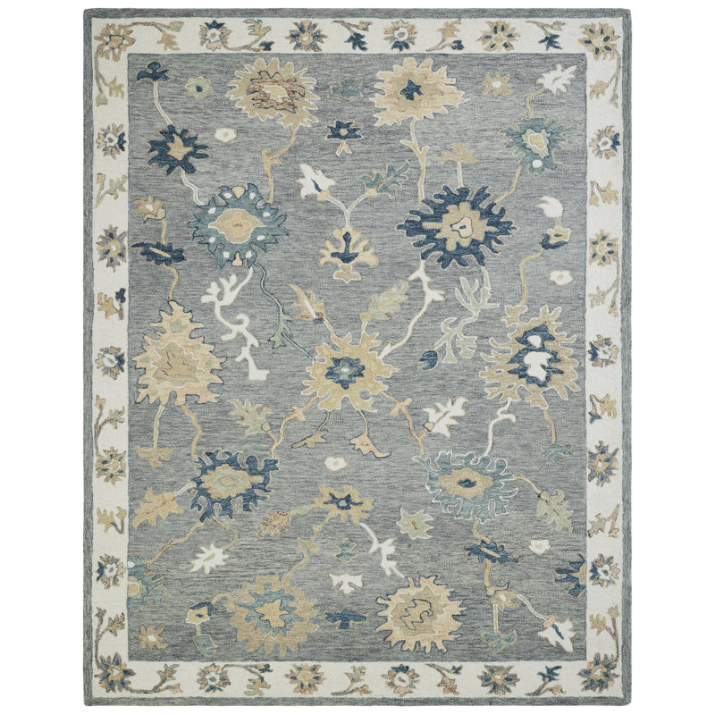 Harji Misty Meadow Wool Hand-Tufted Area Rug, Rectangle 8'6" x 11'6"
