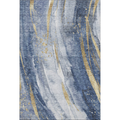 Premium Machine Washable Slesnick AMF1676 Swirls Rug