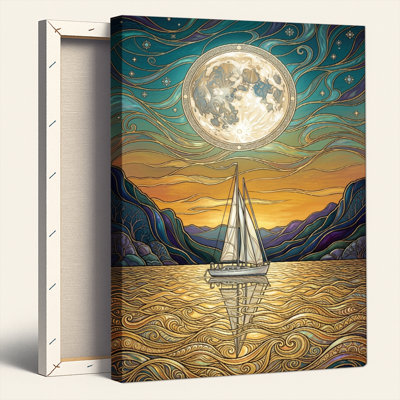 Ensemble de 1 tableau sur toile « Voile au clair de lune »