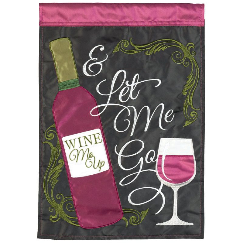 Drapeau de maison en polyester 2 faces Wine Me Up, 42 po x 29 po