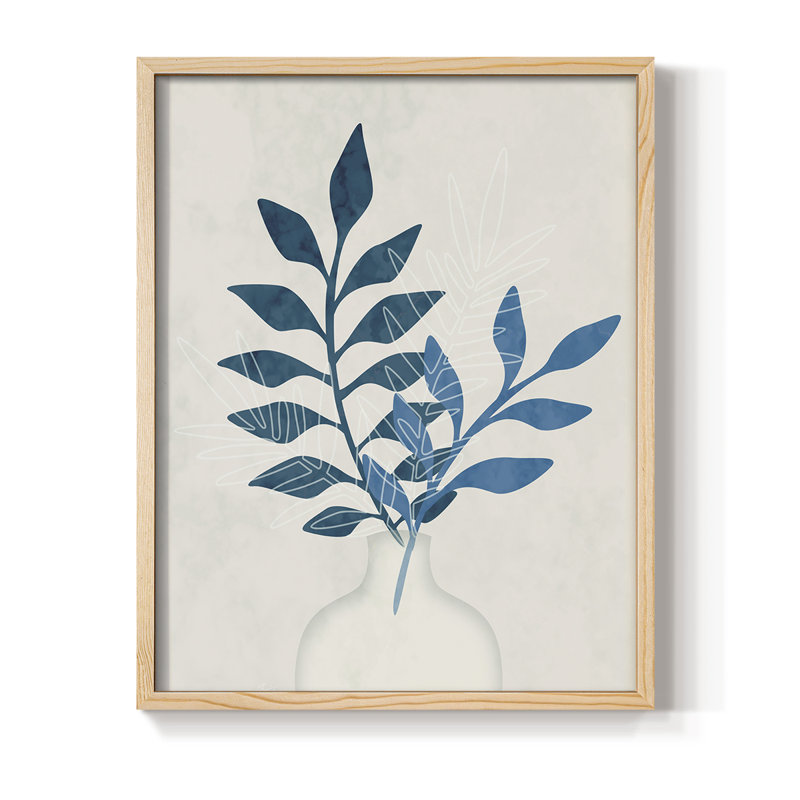 Monochrome Foliage I Framed Print - Solid Wood