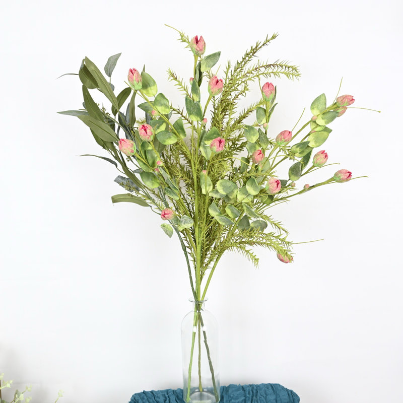 Arrangement floral de style campagnard artificiel de printemps / été, jet de feuillage de verdure avec longue tige pour centre de table de salle à manger