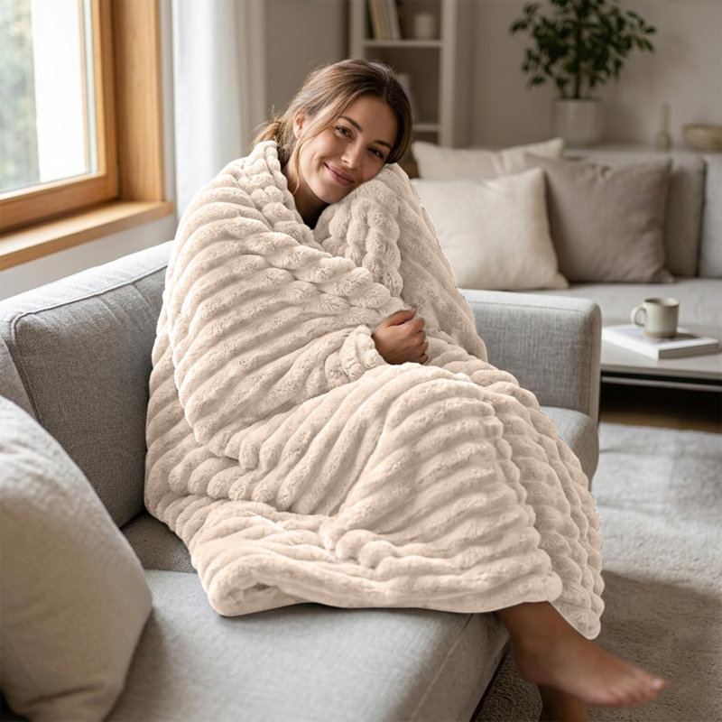 Throw Blanket, Cream