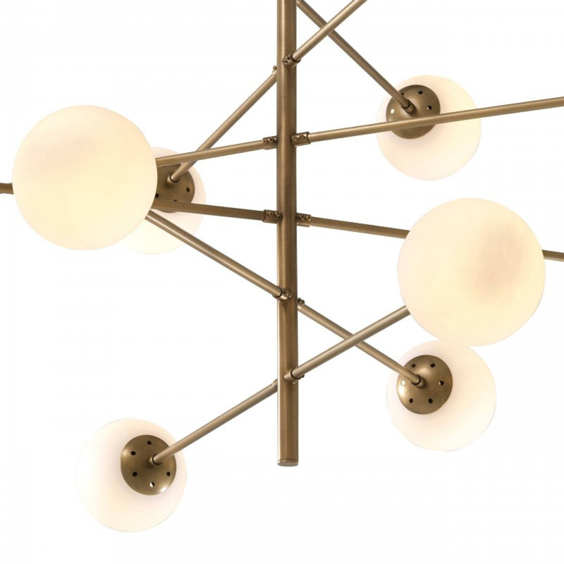 Lustre Edeltrudis Light Tortora, Blanc, 30 po de largeur x 25 po de hauteur, Cuivre poli