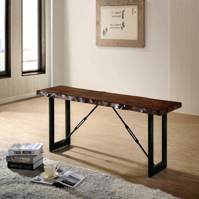 Banc 1 pièce industriel - Conception à deux tons, base en métal en forme de U avec imitation de chaîne