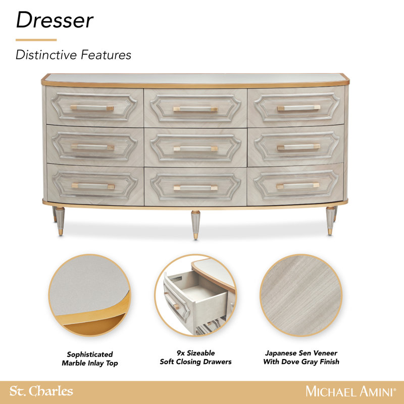 St. Charles Dresser - Dove Gray