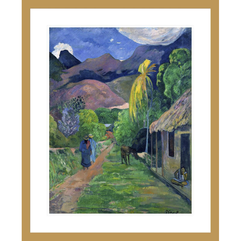 Street in Tahiti par Paul Gauguin - Estampe numérique encadrée, H 28,71 po x l 23,5 po