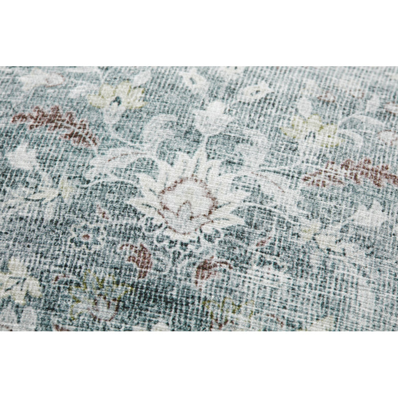 Virginia Grey Floral Polyester 18" x 18" Throw Pillow Cover