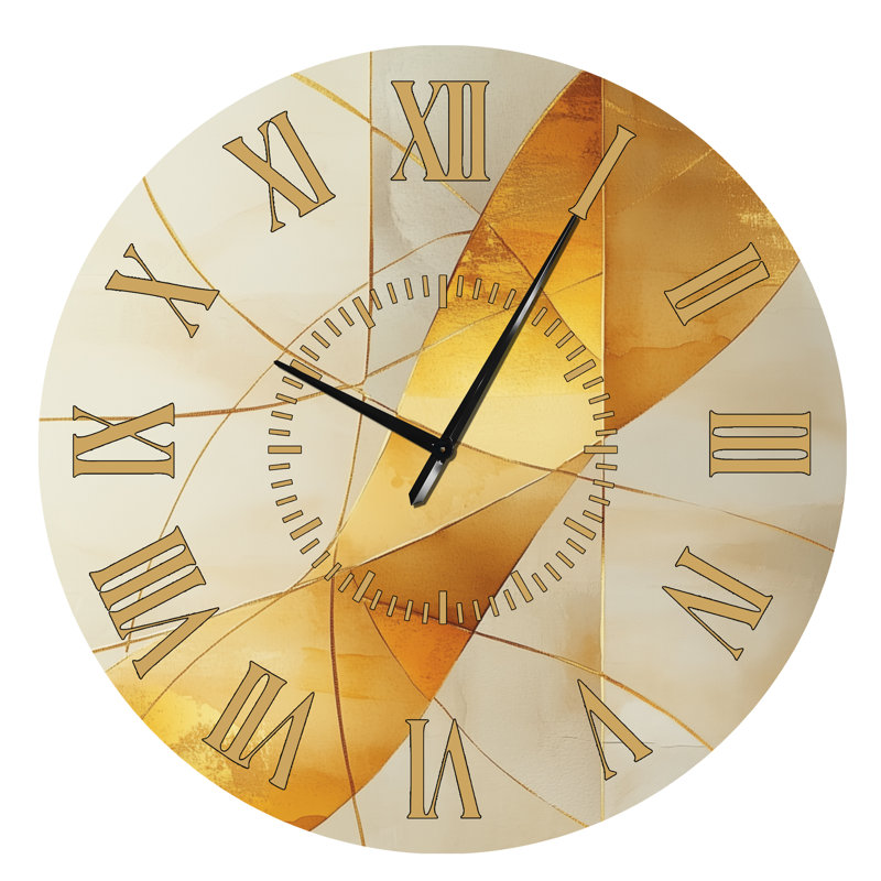 Horloge murale Golden Intersection IV, Surdimensionné