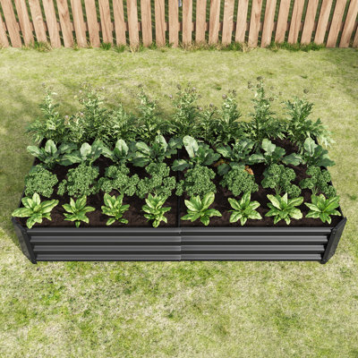 Raised Garden Bed Outdoor, 6×3×1Ft, Metal Raised  Rectangle Planter Beds