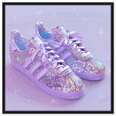 Lavender Sparkling Sneakers Canvas Girl Sneaker Prints by Art Remedy