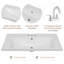 Plateau de meuble-lavabo simple avec lavabo et 3 trous de robinet