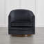 Fauteuil demi-tonneau pivotant en velours doux moderne de 29,5 po Clauda-1992582658