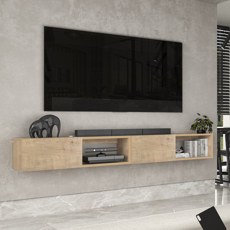 Meuble télé flottant Multi Design, Bois naturel