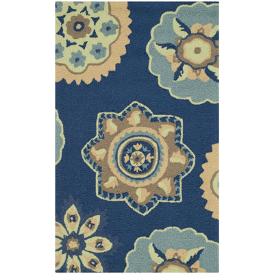 Tapis bleu marine crocheté à la main Doyle