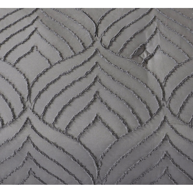Microfiber Bedspread with Pillow Shams Included, Grey