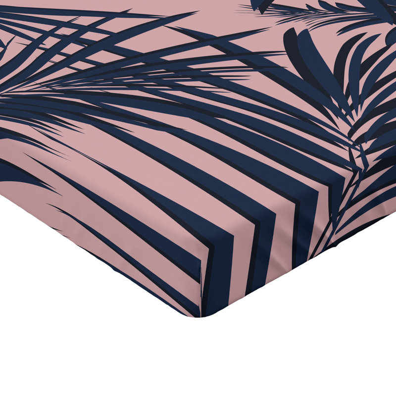 Drap-housse orange Ambesonne, Bleu nuit, rose pâle / floral, Drap-housse pour lit simple TG