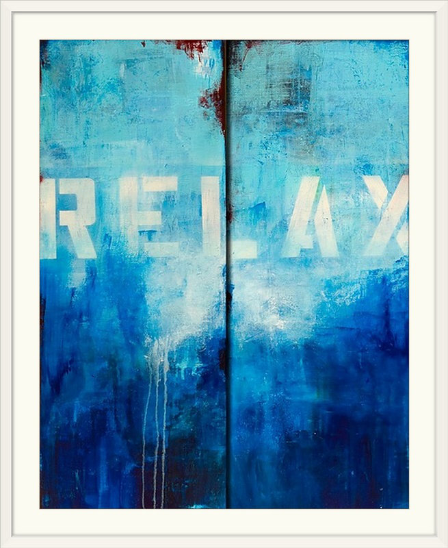 «Relax» par Bellemy, impression, H 38 po x l 32 po x P 1 po, Cadre blanc