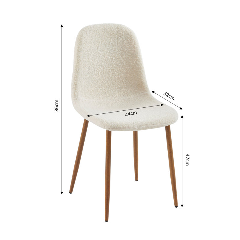Norvelt 47cm H Side Chair in White, Light Oak