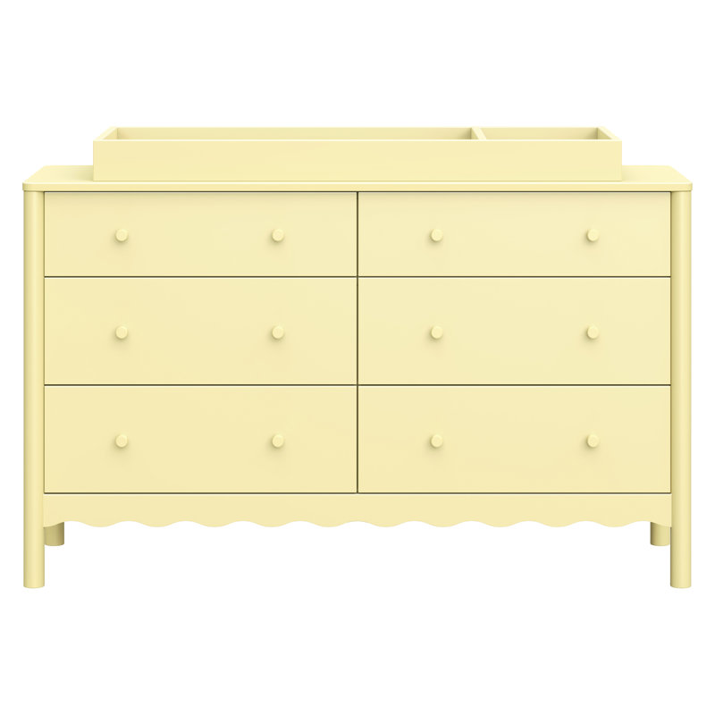 Swell 6-Drawer Assembled Dresser, Pale Yellow
