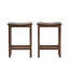 Tabouret de bar d'extérieur à hauteur de comptoir en bois d'acacia, ensemble de 2, finition brun acajou