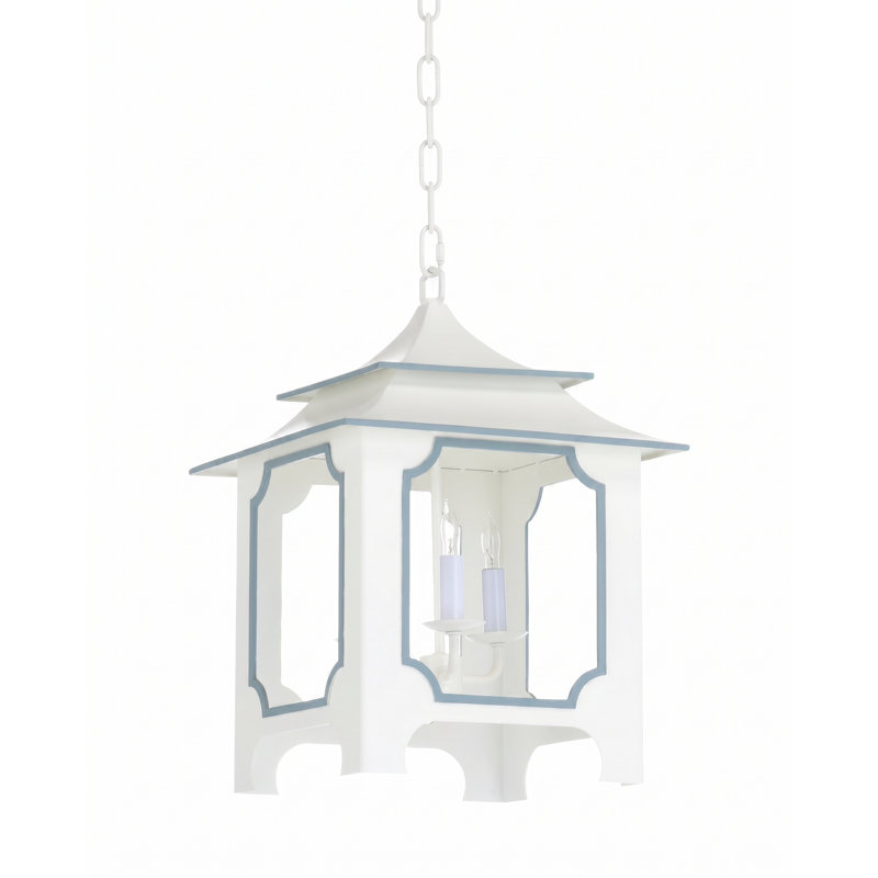 Tole 3 - Light Chandelier, Gray/Blue, 18" H x 13.5" W x 13.5" D