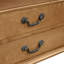 Console rétro en bois courbé, 109 cm (43 po) pour entrée de salon, brune, 3 tiroirs, pieds solides, étagère ouverte, style roman, préassemblée, grand espace de rangement, installation facile de 109 cm (43 po) derrière un canapé.
