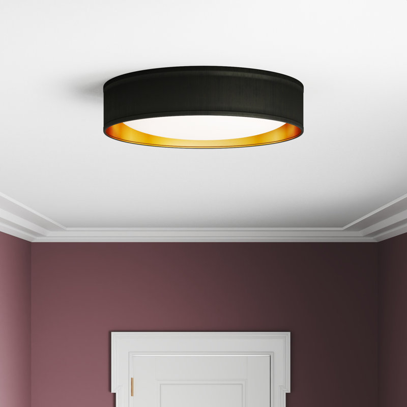 Terrence LED Flush Mount, Black, 12.5cm H x 50cm W x 50cm D