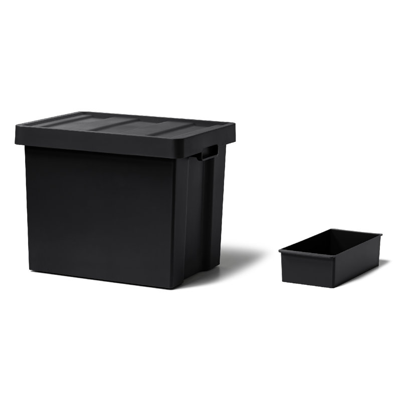 Organisateur profond en forme de bac de rangement en plastique noir Like-it, H 14,02 po x l 13,15 po x P 17,13 po