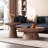 Nesting Round Coffee Table, Wood Cocktail Tables with Ash Side Table(Set of 2)