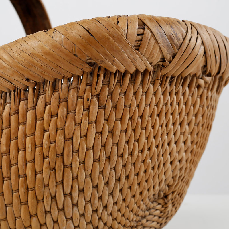 Natural Wicker Storage Basket with Handle, 26" Length