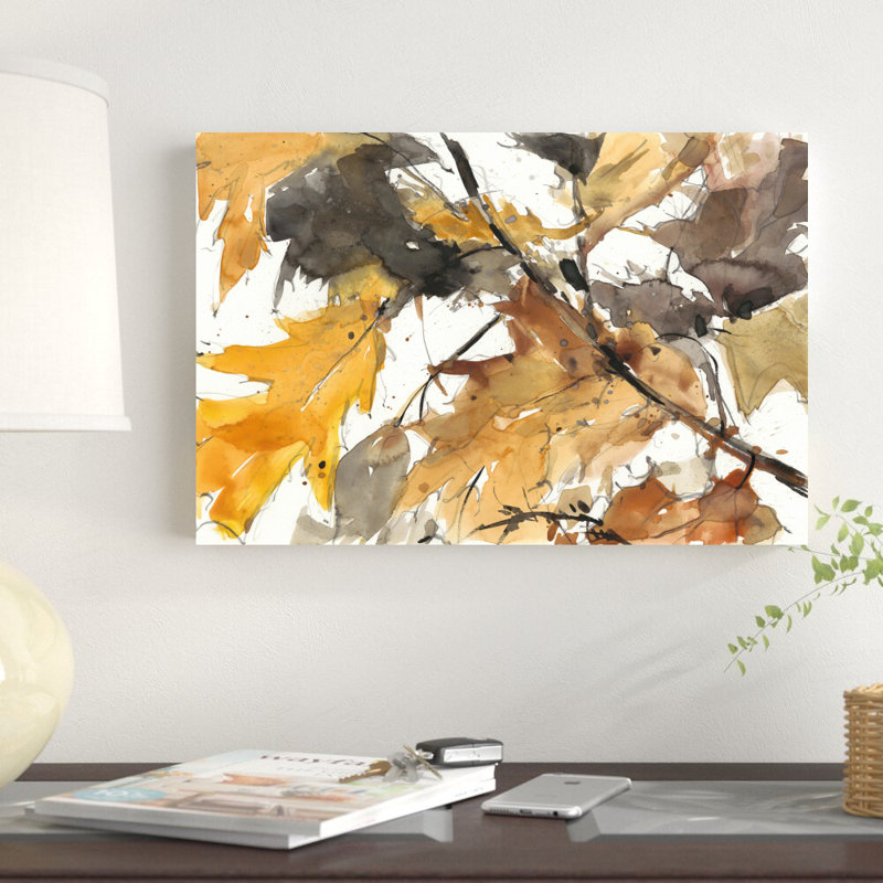 «Autumn Leaves I» par Samuel Dixon - peinture sur toile tendue, H 12 po x l 18 po