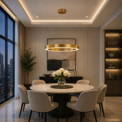 Streeter Transitional 1-Light LED Halo Ring Chandelier