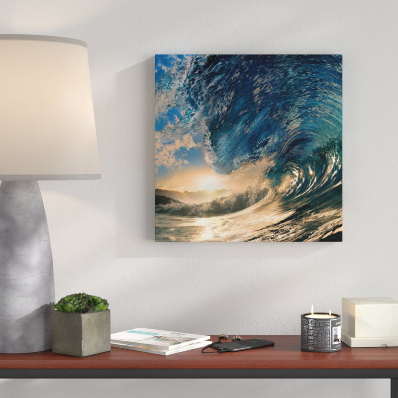 « ocean ondulations 1 », reproduction de photo sur toile tendue, H 18" x l 18" x P 1"