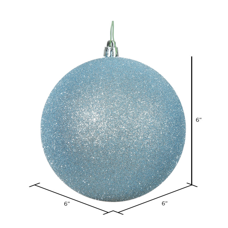 Ornement boule des Fêtes, 6'' H x 6'' W x 6'' D, Bleu pastel, 4