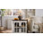 Farmhouse End Table with Charging Station,24" Large Sofa Side Table with Glass Barn Door,Rustic Wood Night Stand with Adjustable Storage Shelf,Square Bedside Table for Living Room,Bedroom Office-1079314435