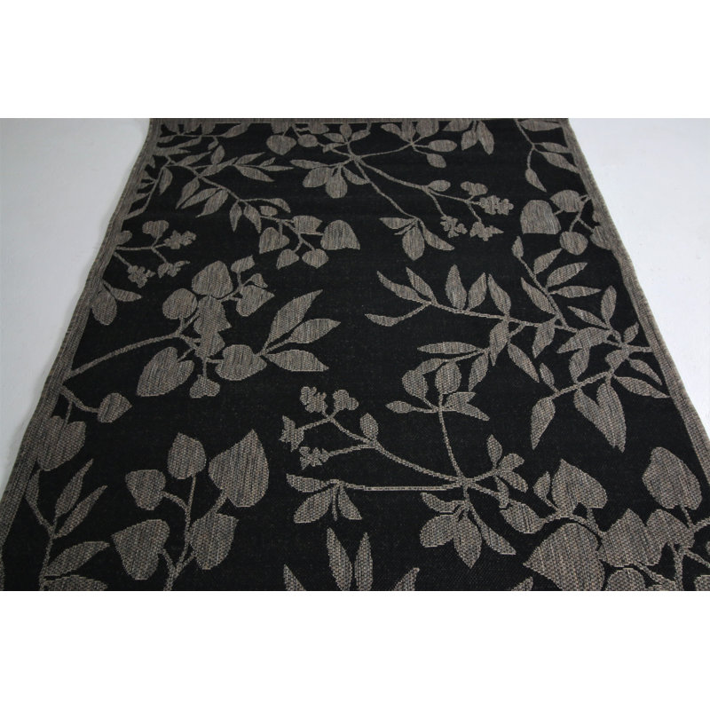 Tapis noir tissé à la machine Somerby, Rectangle 13 pi 1 po x 16 pi 5 po