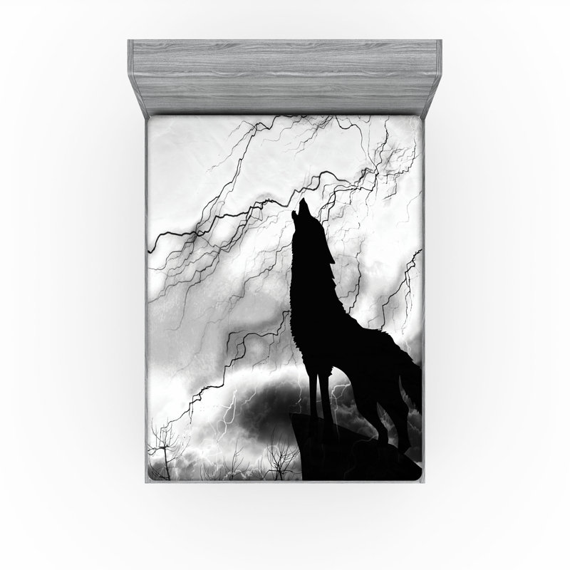 Ensemble de 2 draps-housse Ambesonne Wolf, Drap-housse de taille très grand