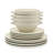 Gibson Elite 12-Piece Stoneware Dinnerware Set Embossed Reactive Glaze in Cream