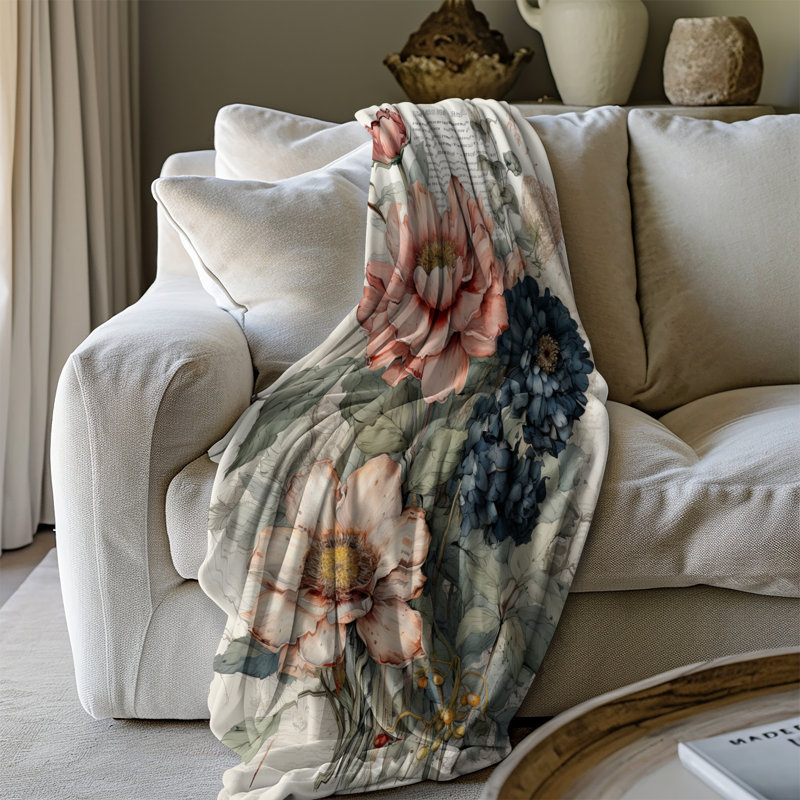 «Blossom Spectrum Dreamscape» - couverture en sherpa de qualité supérieure - reproduction d'art luxueuse, Lit simple