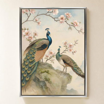Paons majestueux I par CAD Designs - Art graphique sur toile