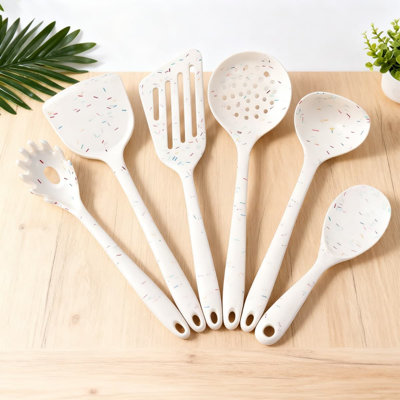 Silicone Kitchen Utensil Set 6-Piece Non-Stick Spatula Turner Spoons For Cooking Baking And Grilling