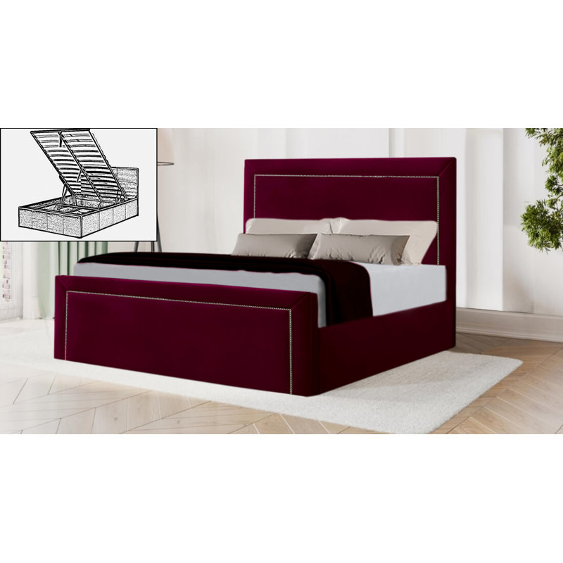 Jazzlyn Storage Bed, Double (4'6), Burgundy