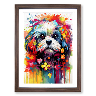 Shih Tzu Informel - Single Picture Frame Rectangle Print on Wood